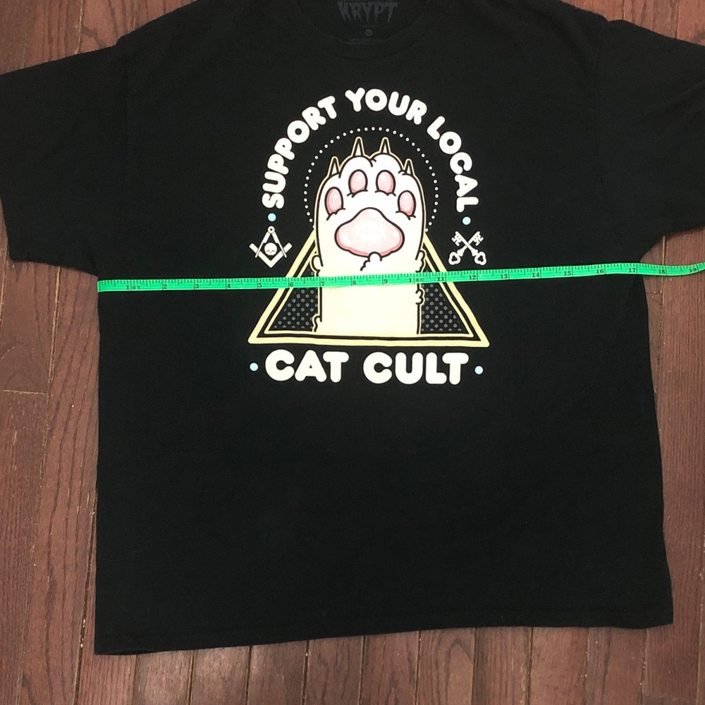 Support Your Local Cat Cult Tee - Black - Picture 5 of 5